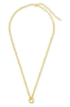 Sterling Forever Campbell Circle Pendant Necklace In Gold