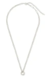 Sterling Forever Campbell Circle Pendant Necklace In Silver