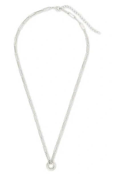 Sterling Forever Campbell Circle Pendant Necklace In Silver