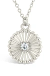 Sterling Forever Candiace Coin Cz Pendant Necklace