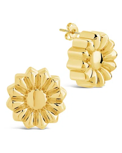 Sterling Forever Canelé Stud Earrings In Gold