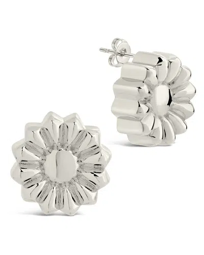 Sterling Forever Canelé Stud Earrings In Silver