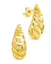 Sterling Forever Carla Coiled Teardrop Earrings In Gold