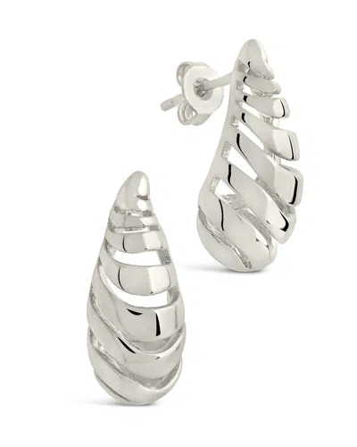 Sterling Forever Carla Coiled Stud Earrings In Metallic