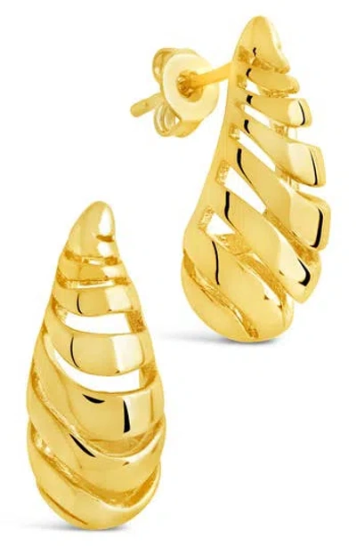 Sterling Forever Carla Coiled Teardrop Earrings In Gold