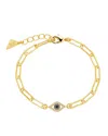 Sterling Forever Carli Cz Evil Eye Bracelet In Gold