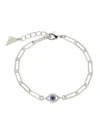 Sterling Forever Carli Cz Evil Eye Bracelet In Silver
