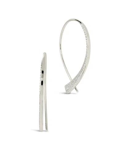 Sterling Forever Carlotta Threader Earrings In Silver