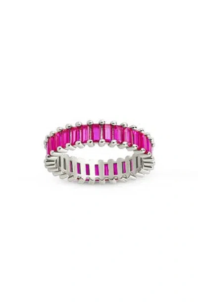 Sterling Forever Caroline Rainbow Cubic Zirconia Eternity Ring In Multi