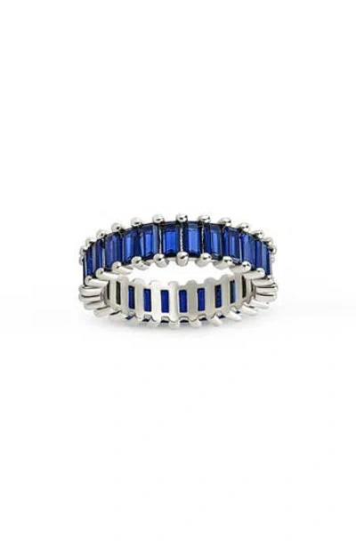 Sterling Forever Caroline Rainbow Cubic Zirconia Eternity Ring In Multi
