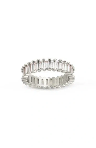Sterling Forever Caroline Rainbow Cubic Zirconia Eternity Ring In Multi