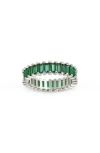 Sterling Forever Caroline Rainbow Cubic Zirconia Eternity Ring In Multi