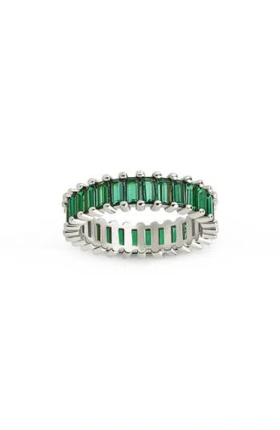 Sterling Forever Caroline Rainbow Cubic Zirconia Eternity Ring In Multi