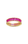 Sterling Forever Caroline Rainbow Cubic Zirconia Eternity Ring In Multi