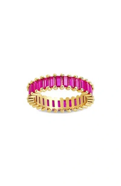 Sterling Forever Caroline Rainbow Cubic Zirconia Eternity Ring In Multi