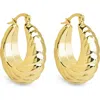 Sterling Forever Caroline Textured Hoop Earrings In Gold