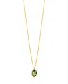 Sterling Forever Carrie Cubic Zirconia Abalone Night Sky Pendant Necklace In Gold