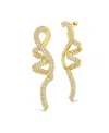 Sterling Forever Carrie Cubic Zirconia Swirl Drop Earrings In Gold