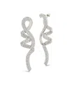 Sterling Forever Carrie Cubic Zirconia Swirl Drop Earrings In Silver
