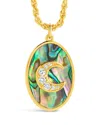 Sterling Forever Carrie Cz & Abalone Night Sky Pendant Necklace In Gold