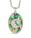 Sterling Forever Carrie Cz & Abalone Night Sky Pendant Necklace In Silver