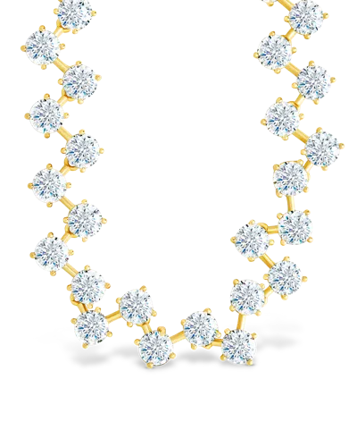Sterling Forever Carson Adjustable Cz Tennis Bolo Necklace In Gold