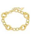 Sterling Forever Carter Link Bracelet In 14k Gold Plated