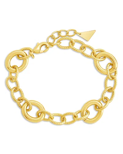 Sterling Forever Carter Link Bracelet In 14k Gold Plated