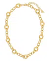 Sterling Forever Carter Round Statement Link Necklace In Gold