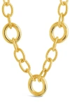 Sterling Forever Carter Round Link Statement Necklace In Gold