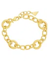 Sterling Forever Carter Round Statement Link Bracelet In Gold