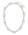 Sterling Forever Carter Round Statement Link Necklace In Metallic