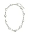 Sterling Forever Carter Round Statement Link Necklace In Metallic
