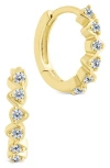 Sterling Forever Cassandra Cz Micro Hoop Earrings In Gold
