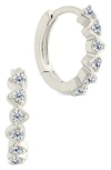 Sterling Forever Cassandra Cz Micro Hoop Earrings In Metallic