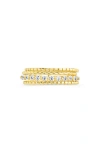 Sterling Forever Cassidy Cubic Zirconia Stack Ring In Gold