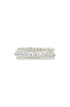 Sterling Forever Cassidy Cubic Zirconia Stack Ring In Metallic