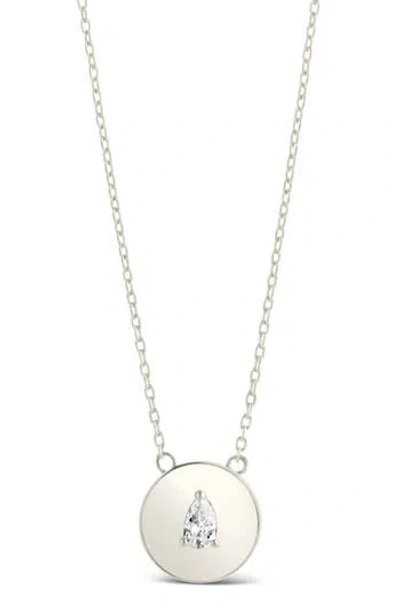 Sterling Forever Cassie Cubic Zirconia Circle Pendant Necklace In Metallic