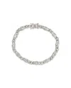 Sterling Forever Cassie Cz Bezel Tennis Bracelet In Metallic