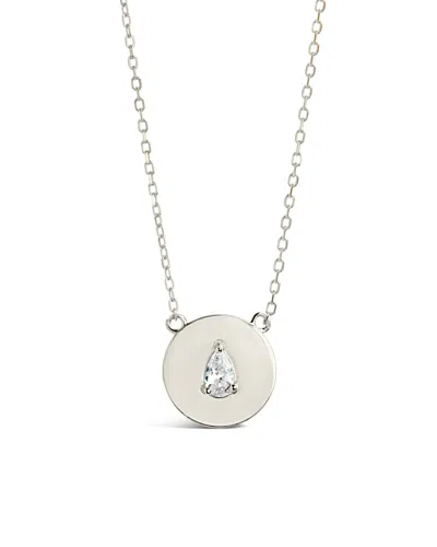 Sterling Forever Cassie Cz Circle Pendant Necklace In Silver