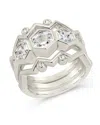 Sterling Forever Caterina Cz Stacking Ring Set Of 3 In Metallic