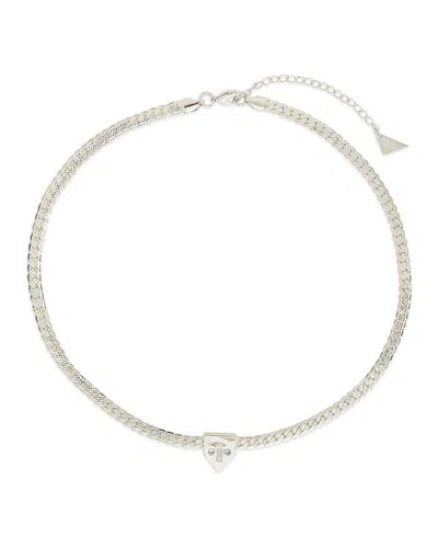Sterling Forever Catherine Cz & Chain Choker Necklace