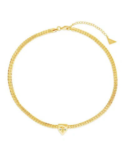 Sterling Forever Catherine Cz & Chain Choker Necklace