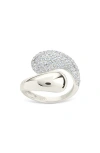 Sterling Forever Cecilia Cubic Zirconia Open Ring In Metallic
