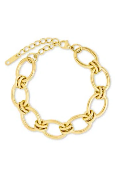 Sterling Forever Celia Oval Chain Link Bracelet In Gold