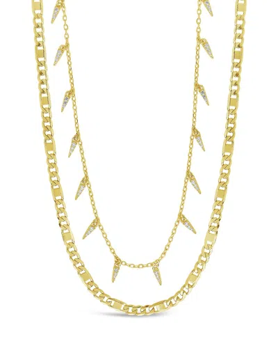 Sterling Forever Chain & Charm Necklace Set In Gold