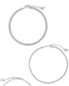 Sterling Forever Three Row Chain Anklet Set