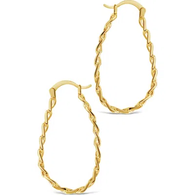 Sterling Forever Chain Link Hoop Earrings In Gold