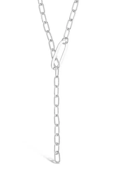 STERLING FOREVER STERLING FOREVER CHAIN LINK LARIAT NECKLACE