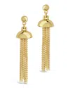 Sterling Forever Chain Tassel Dangle Studs In Gold